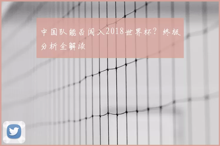 中国队能否闯入2018世界杯?终极分析全解读